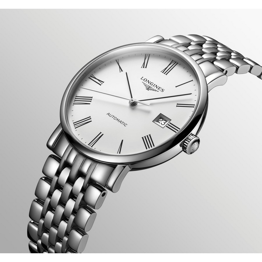 Đồng Hồ Longines The Longines Elegant Collection Nam 39mm Trắng Xám